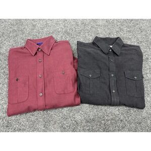 Lot of 2- Teddy Stratford NYC Men's Size 2 Medium Long Sleeve Button Shirt